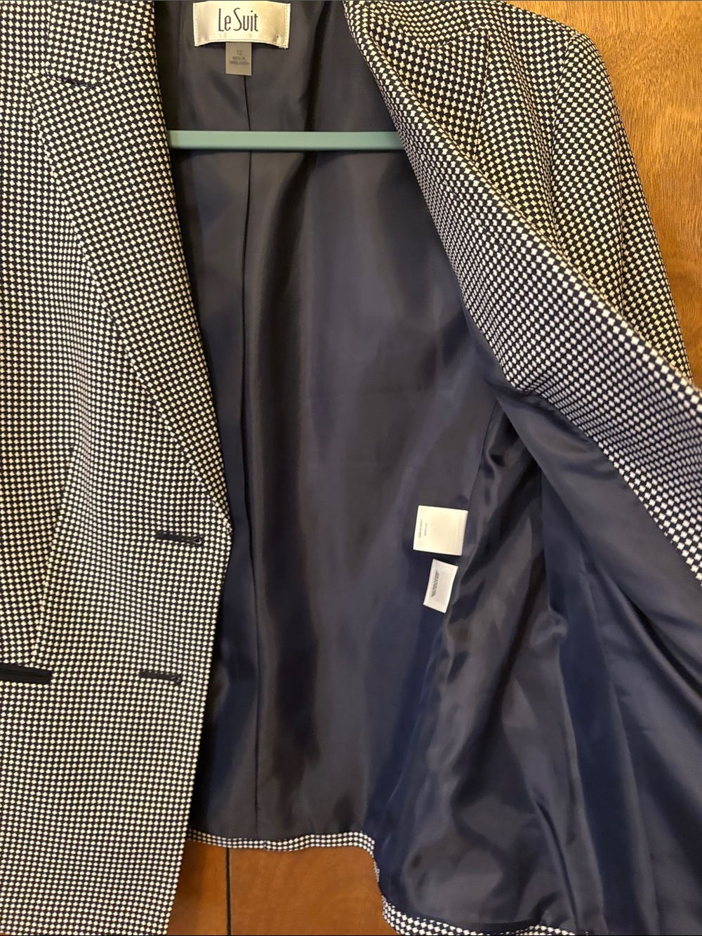 Le Suit Dark Navy Straight Leg Dress Pants and Matching Jacket - Picture 8 of 11